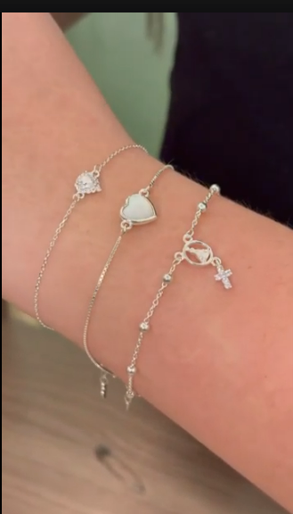 Pulseiras de prata 925 com pingentes delicados